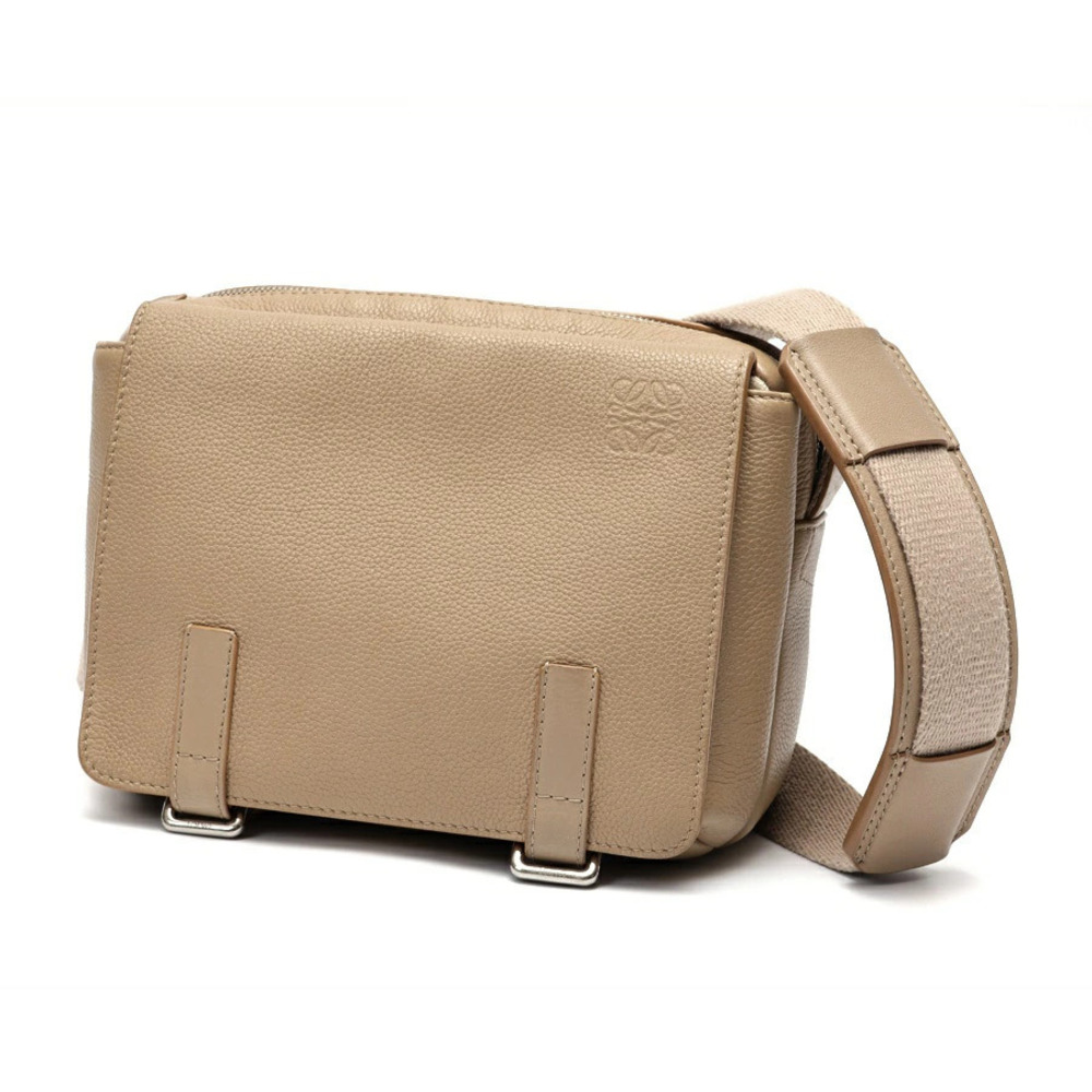 Loewe Military Messenger Bag Shoulder Bag Leather Beige